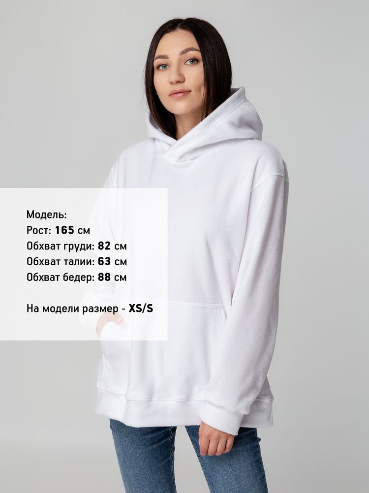 Худи флисовое унисекс Manakin, белое Худи флисовое унисекс Manakin, белое