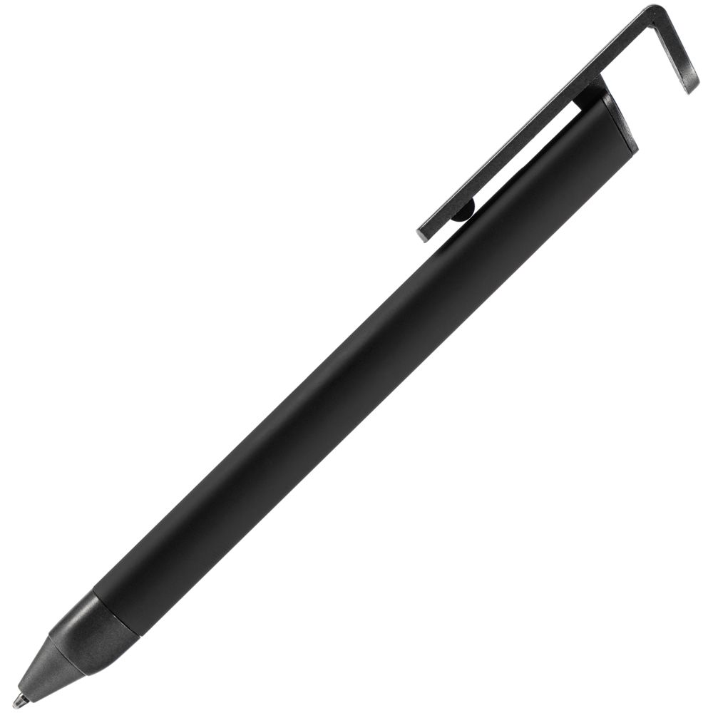 Ручка шариковая Standic с подставкой для телефона, черная Ручка шариковая Standic с подставкой для телефона, черная