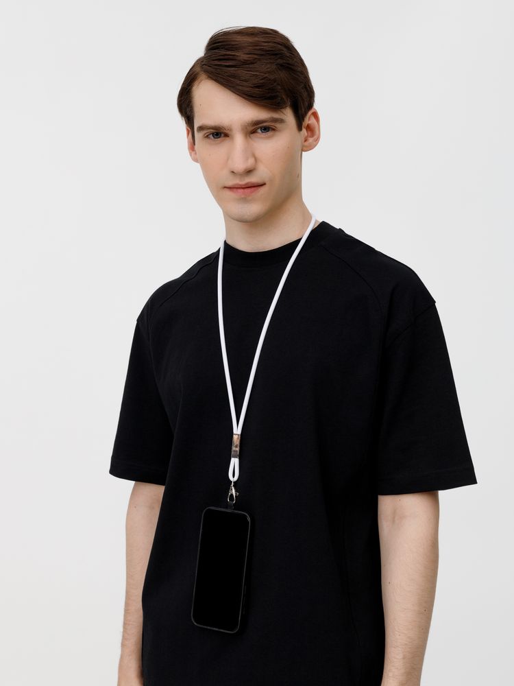 Шнурок для бейджа Tube Metal, белый