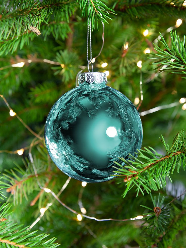 Елочный шар Finery Gloss, 8 см, глянцевый бирюзовый