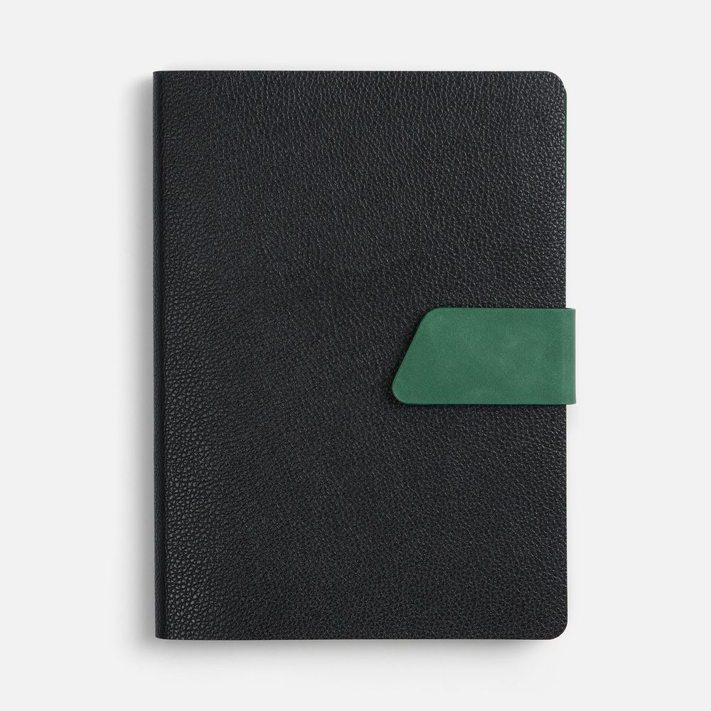 Ежедневник Boom, недатированный, черный с зеленым