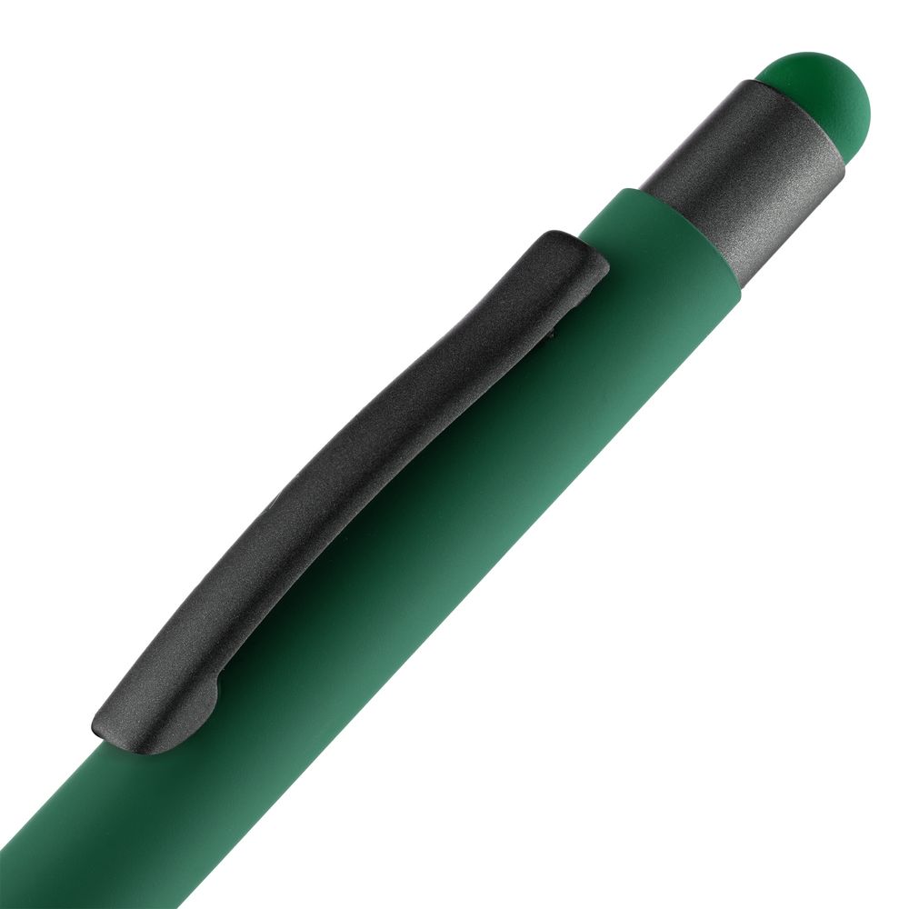 Ручка шариковая Digit Soft Touch со стилусом, зеленая Ручка шариковая Digit Soft Touch со стилусом, зеленая