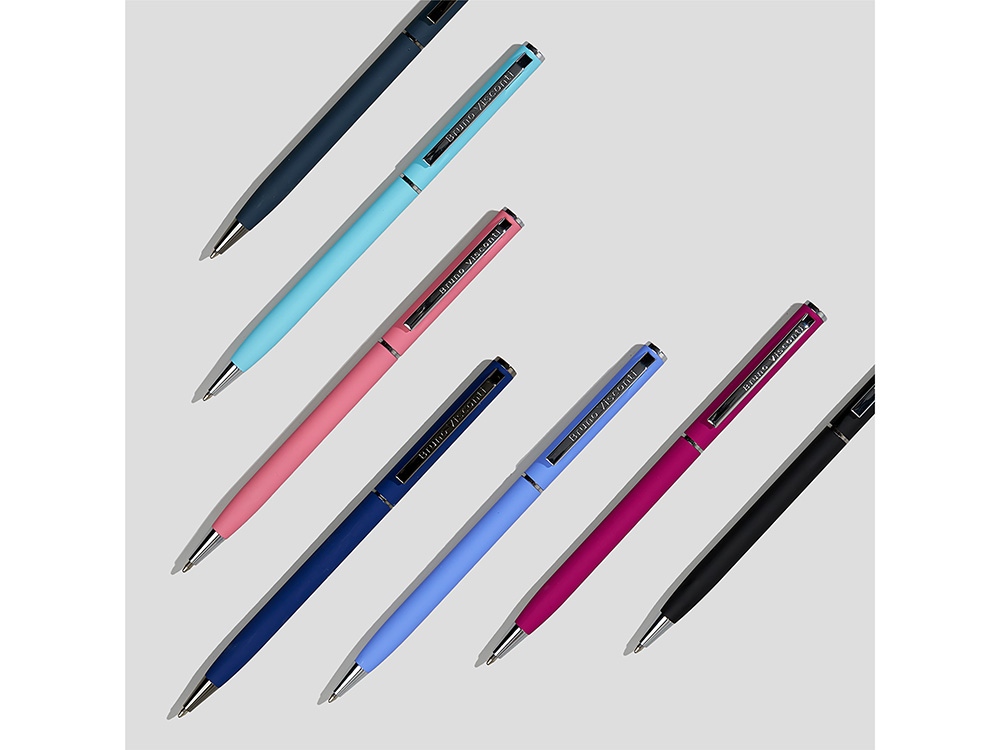 Ручка шариковая автоматическая BrunoVisconti® PALERMO цвет корпуса черный, soft-touch, 0.7 мм