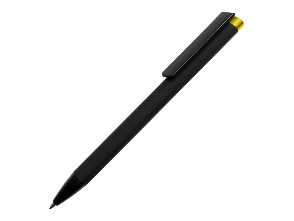 Ручка металлическая шариковая Taper Metal софт-тач с цветным зеркальным слоем, черный с желтым Ручка металлическая шариковая Taper Metal софт-тач с цветным зеркальным слоем, черный с желтым