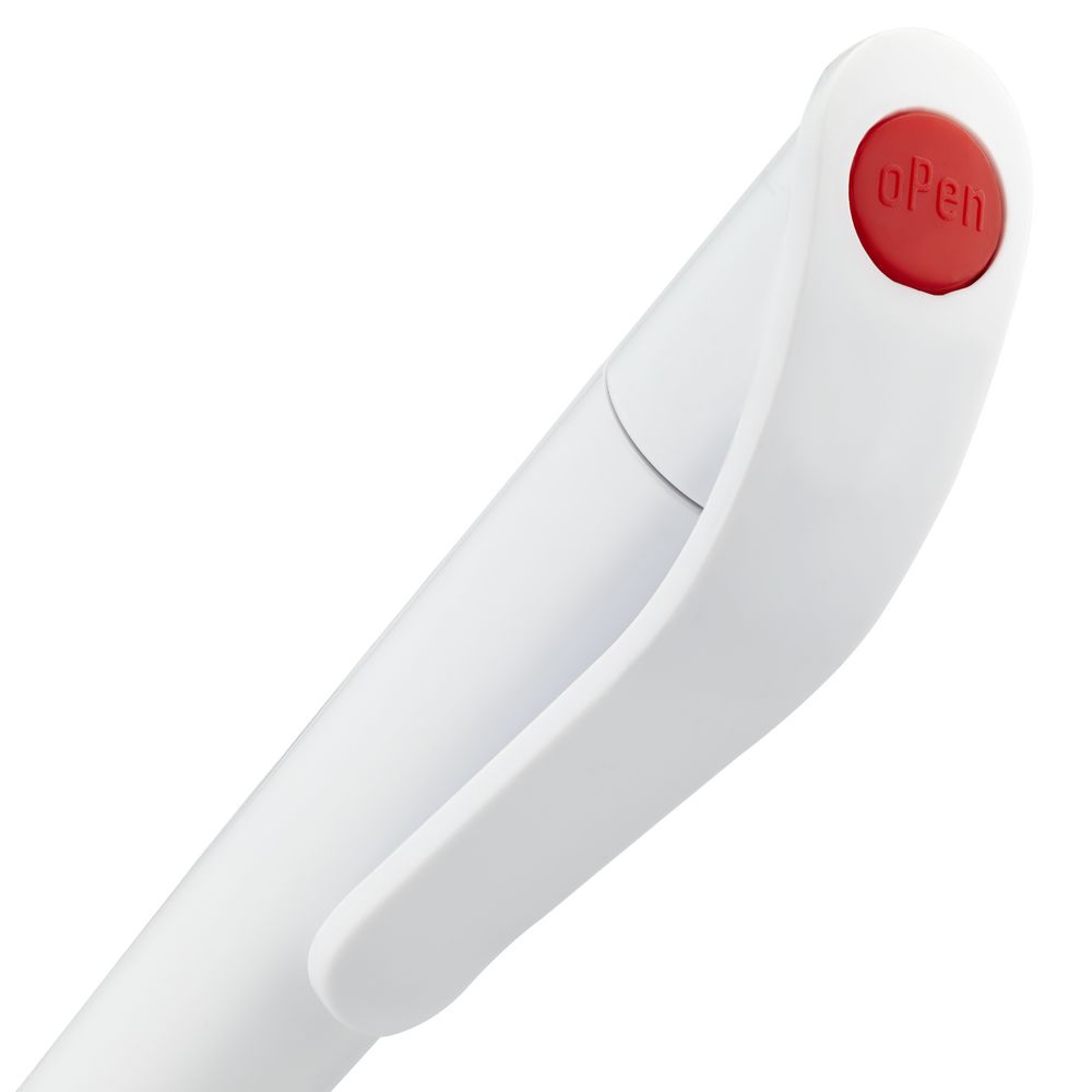 Ручка шариковая Grip, белая с красным Ручка шариковая Grip, белая с красным