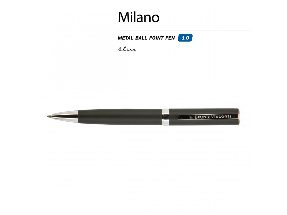 Ручка шариковая автоматическая BrunoVisconti® MILANO цвет корпуса черный, 1 мм Ручка шариковая автоматическая BrunoVisconti® MILANO цвет корпуса черный, 1 мм