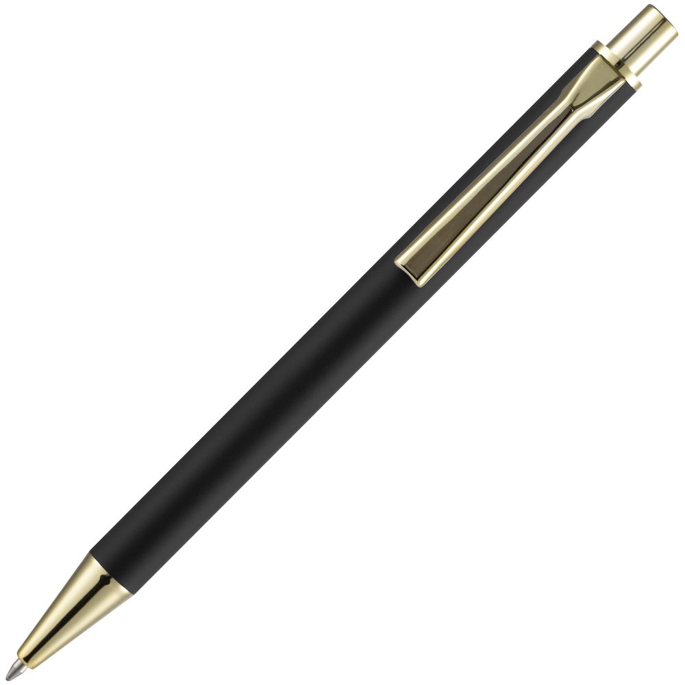 Ручка шариковая Lobby Soft Touch Gold, черная Ручка шариковая Lobby Soft Touch Gold, черная