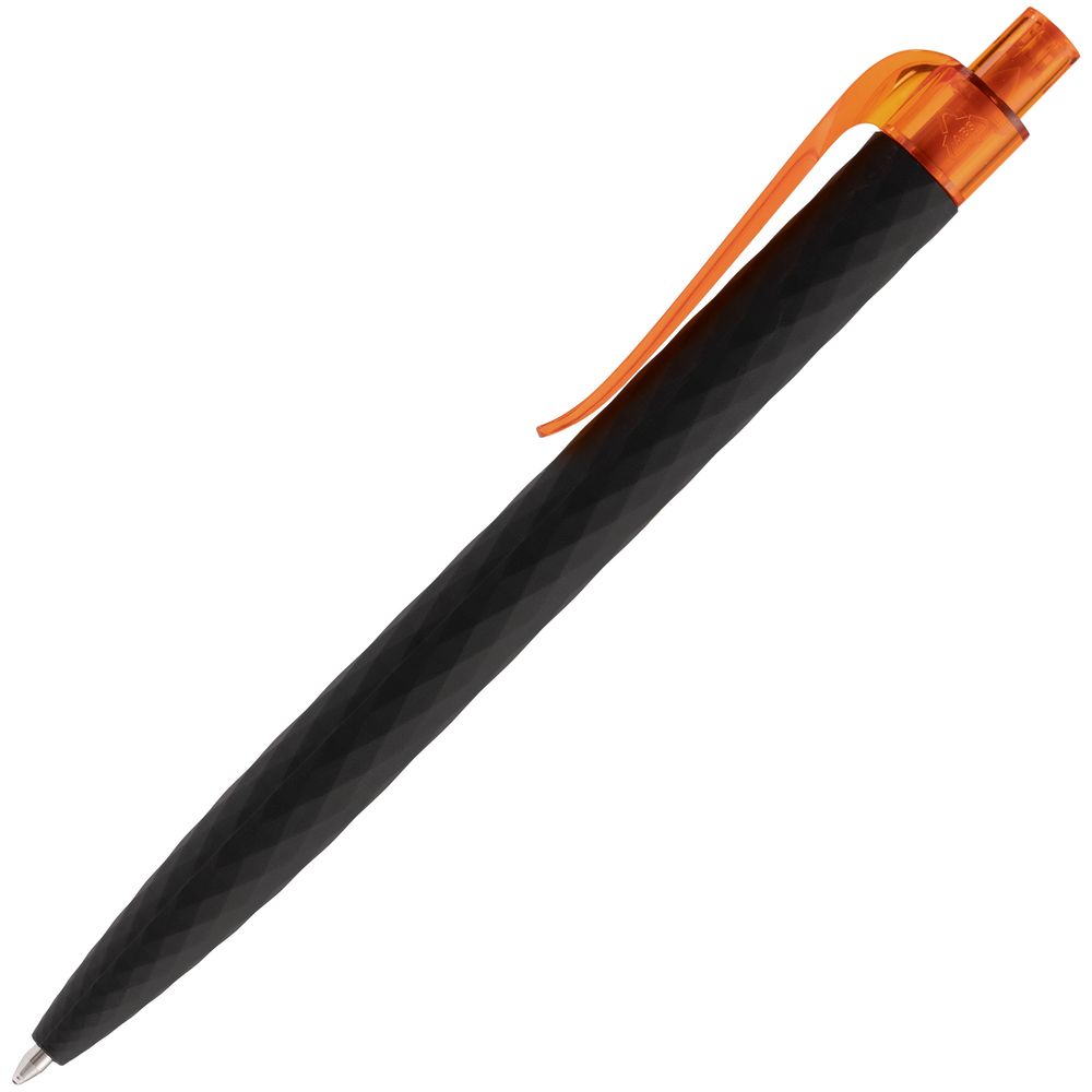 Ручка шариковая Prodir QS01 PRT-P Soft Touch, черная с оранжевым Ручка шариковая Prodir QS01 PRT-P Soft Touch, черная с оранжевым