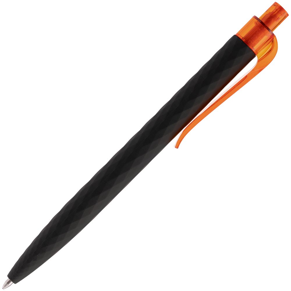 Ручка шариковая Prodir QS01 PRT-P Soft Touch, черная с оранжевым Ручка шариковая Prodir QS01 PRT-P Soft Touch, черная с оранжевым