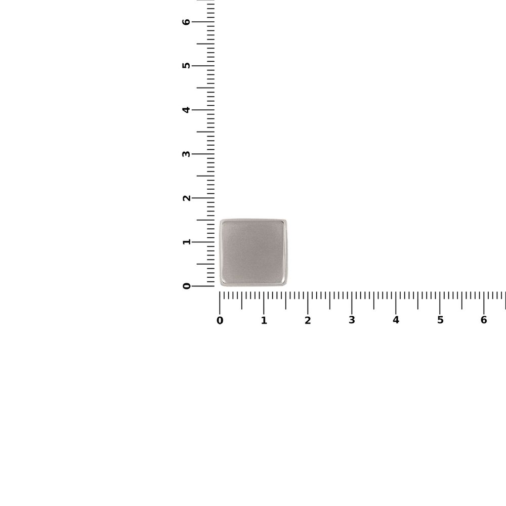 Квадратный шильдик на резинку Epoxi, матовый серебристый