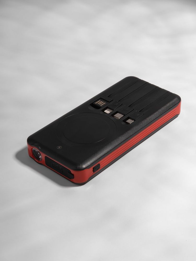 Аккумулятор с беспроводной зарядкой Holiday Maker Wireless, 10000 мАч, красный