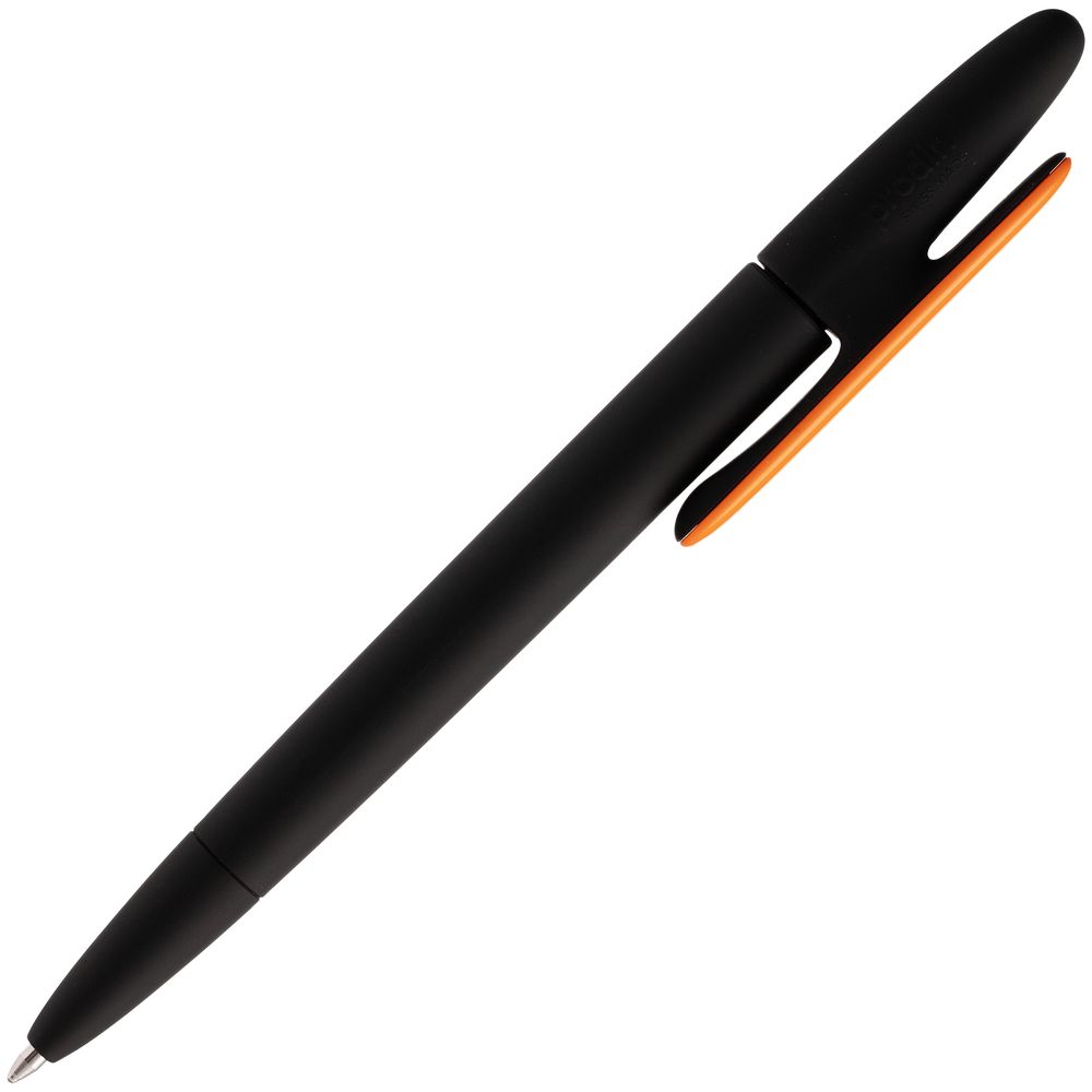 Ручка шариковая Prodir DS5 TRR-P Soft Touch, черная с оранжевым Ручка шариковая Prodir DS5 TRR-P Soft Touch, черная с оранжевым
