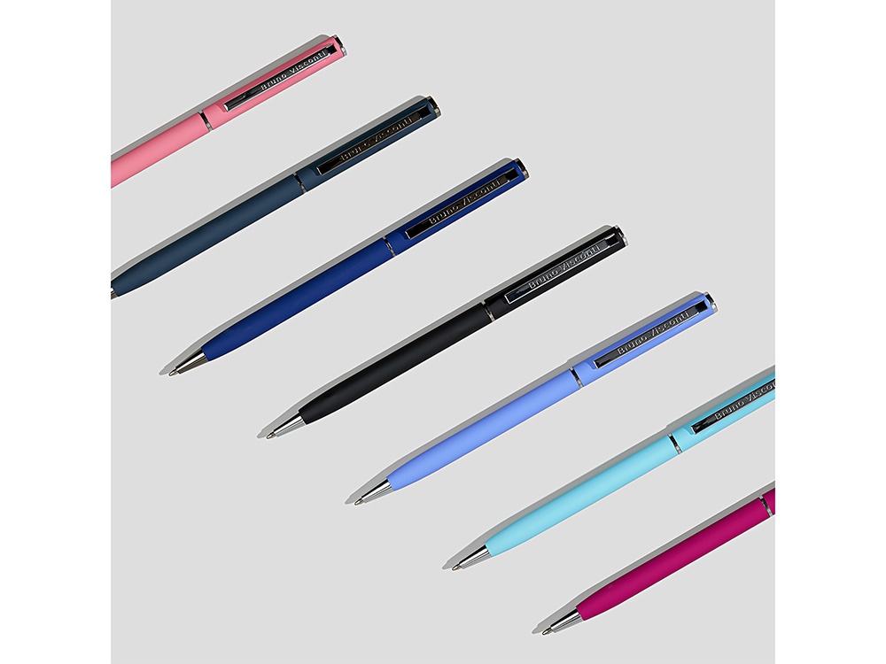 Ручка шариковая автоматическая BrunoVisconti® PALERMO цвет корпуса сине-черный, soft-touch, 0.7 мм