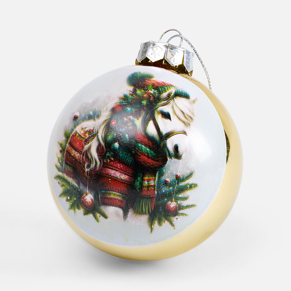 Елочный шар Finery Gloss, 10 см, глянцевый золотистый