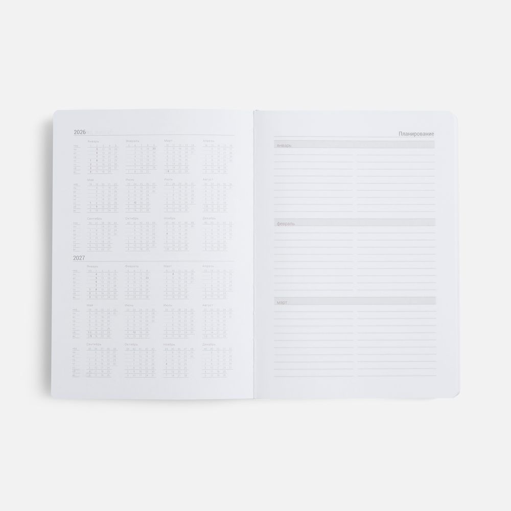 Ежедневник Flex Shall, датированный, серый