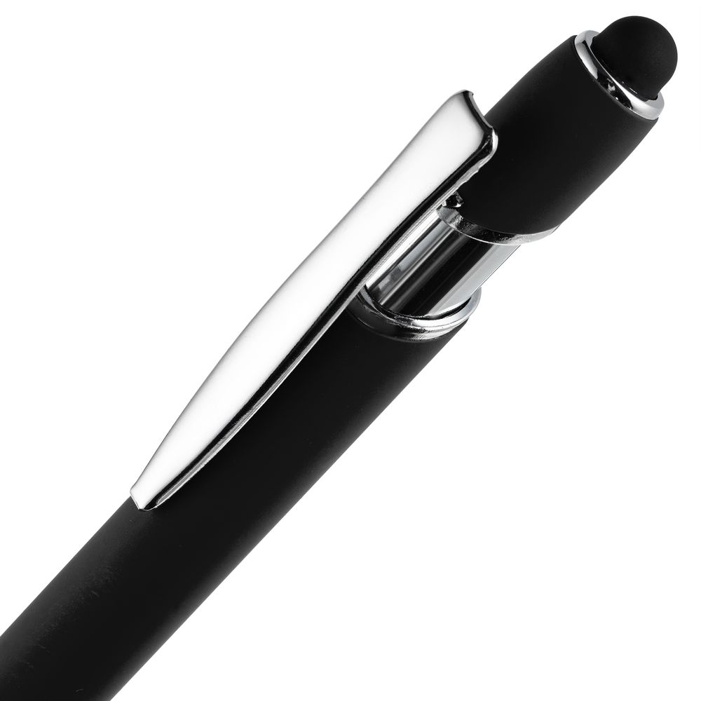 Ручка шариковая Pointer Soft Touch со стилусом, черная Ручка шариковая Pointer Soft Touch со стилусом, черная