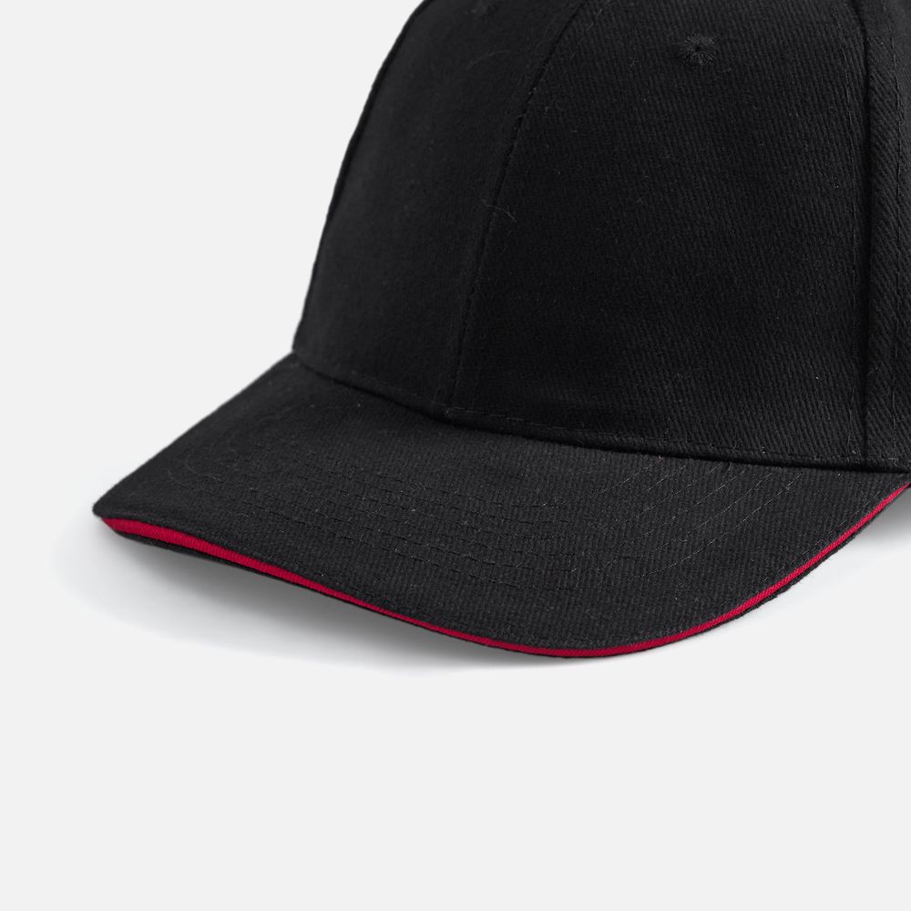 Бейсболка Buffalo, черная с красным