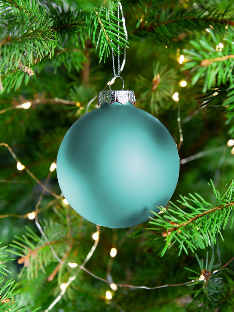 Елочный шар Finery Matt, 8 см, матовый бирюзовый