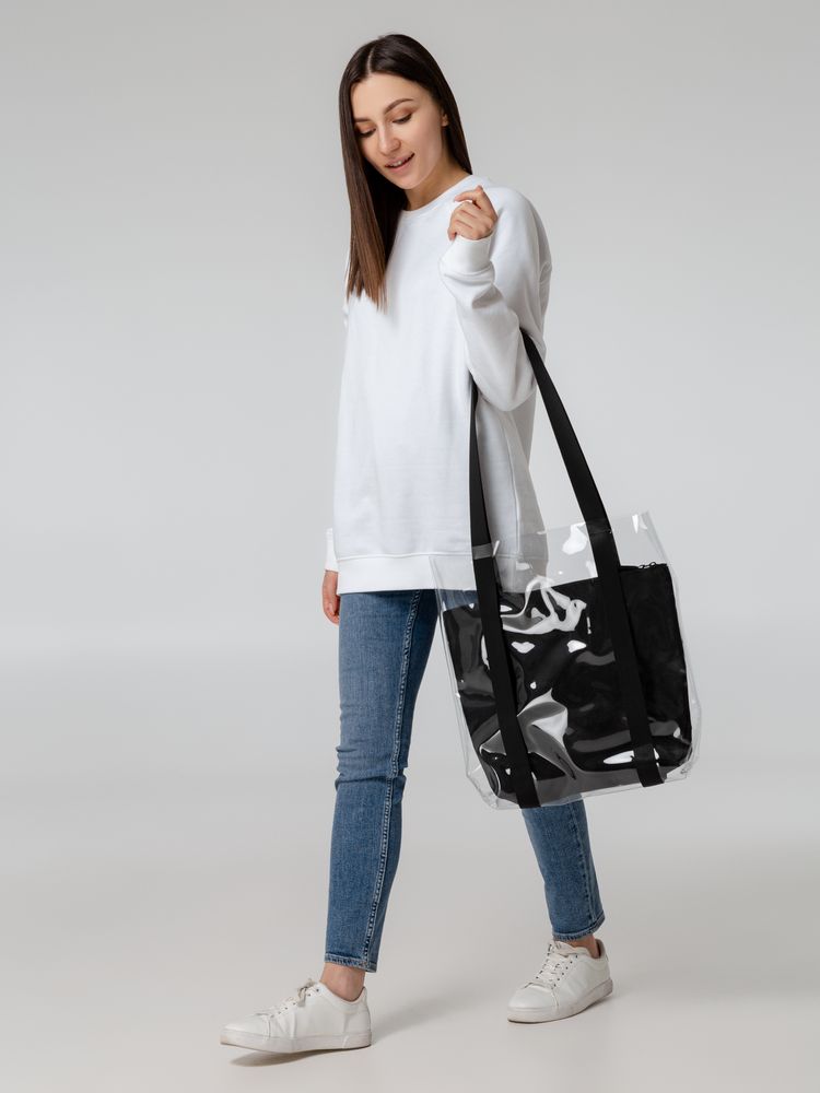 Шопер Clarity с черным органайзером, прозрачный