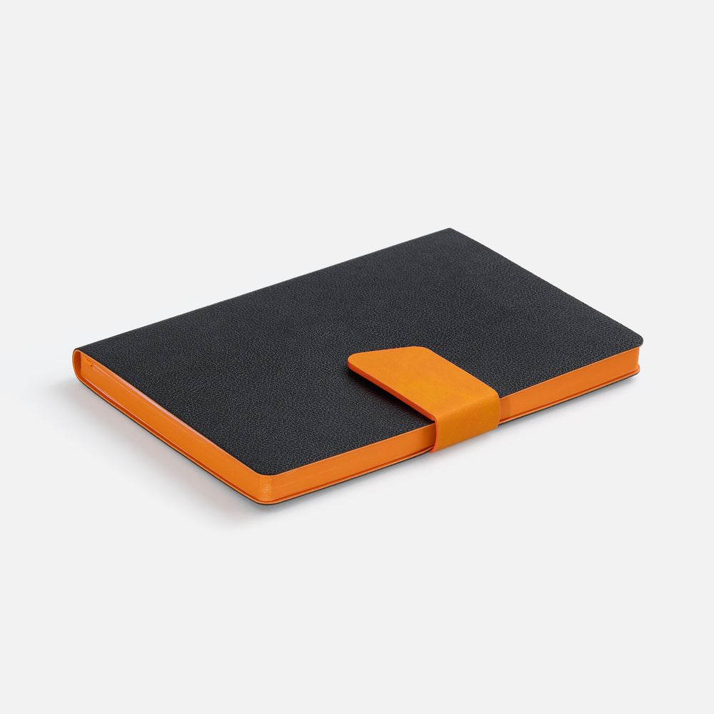 Ежедневник Boom, недатированный, черный с оранжевым