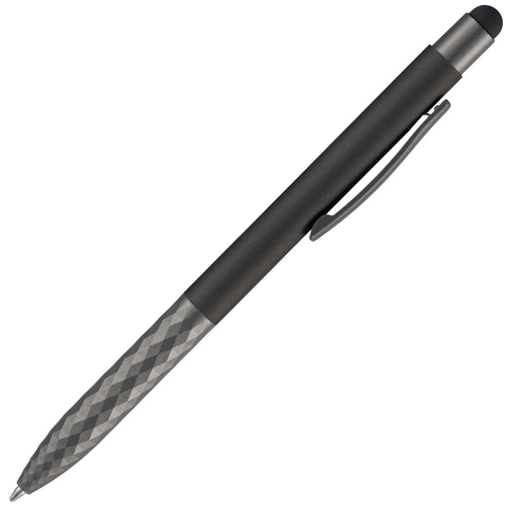 Ручка шариковая Digit Soft Touch со стилусом, черная Ручка шариковая Digit Soft Touch со стилусом, черная