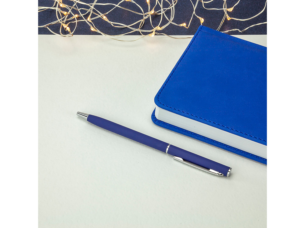 Ручка шариковая автоматическая BrunoVisconti® PALERMO цвет корпуса синий, soft-touch, 0.7 мм