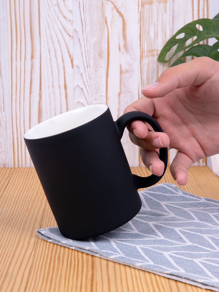 Кружка Promo Soft с покрытием софт-тач, черная