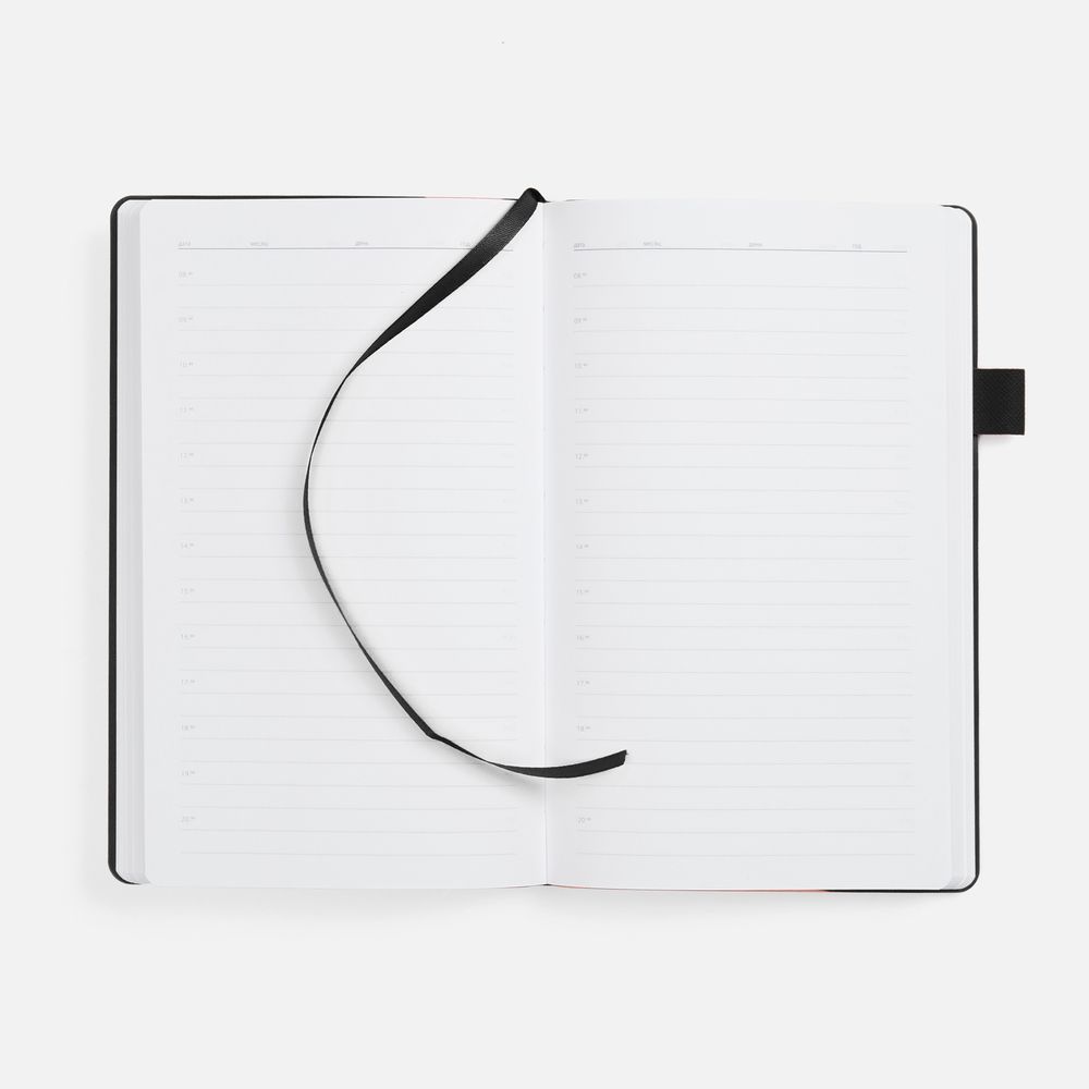 Ежедневник White Shall, недатированный, бело-черный