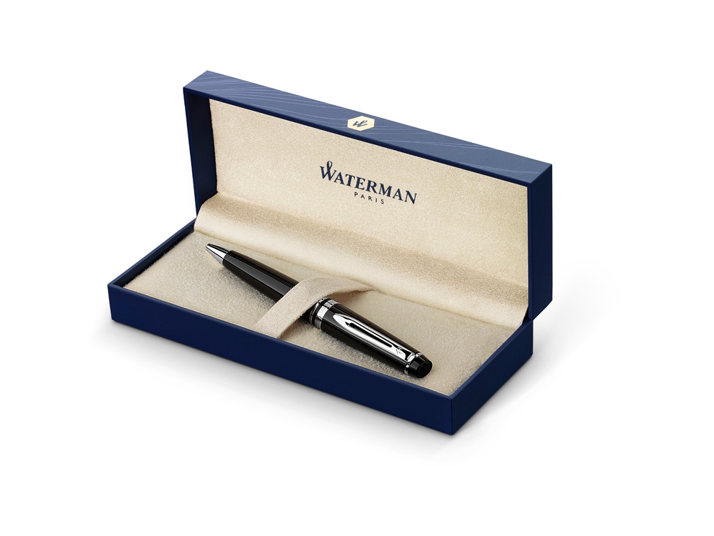 Шариковая ручка Waterman Carene, цвет: Black ST, стержень: Mblu Шариковая ручка Waterman Carene, цвет: Black ST, стержень: Mblu