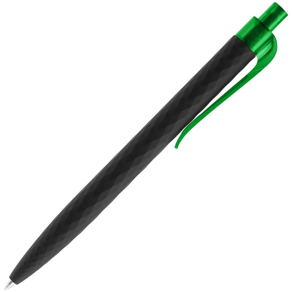 Ручка шариковая Prodir QS01 PRT-P Soft Touch, черная с зеленым Ручка шариковая Prodir QS01 PRT-P Soft Touch, черная с зеленым