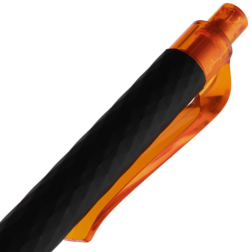 Ручка шариковая Prodir QS01 PRT-P Soft Touch, черная с оранжевым Ручка шариковая Prodir QS01 PRT-P Soft Touch, черная с оранжевым