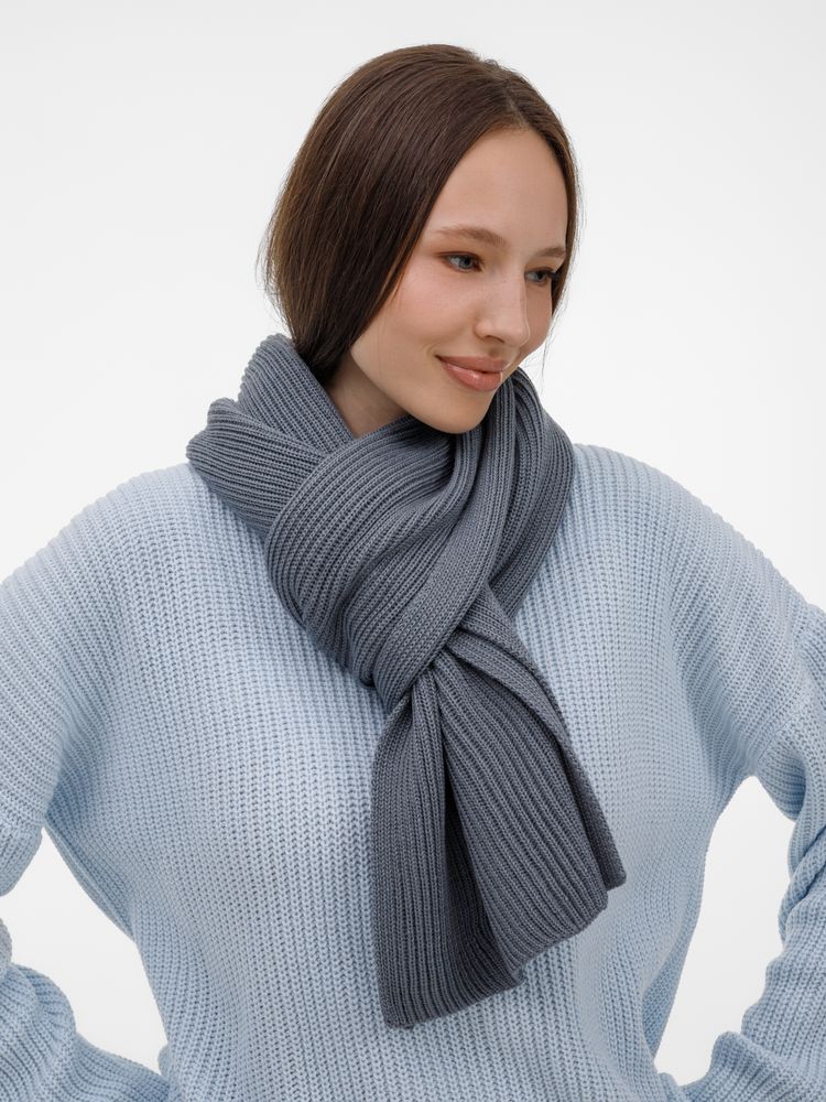 Шарф Nobilis Mono, серый (стальной)