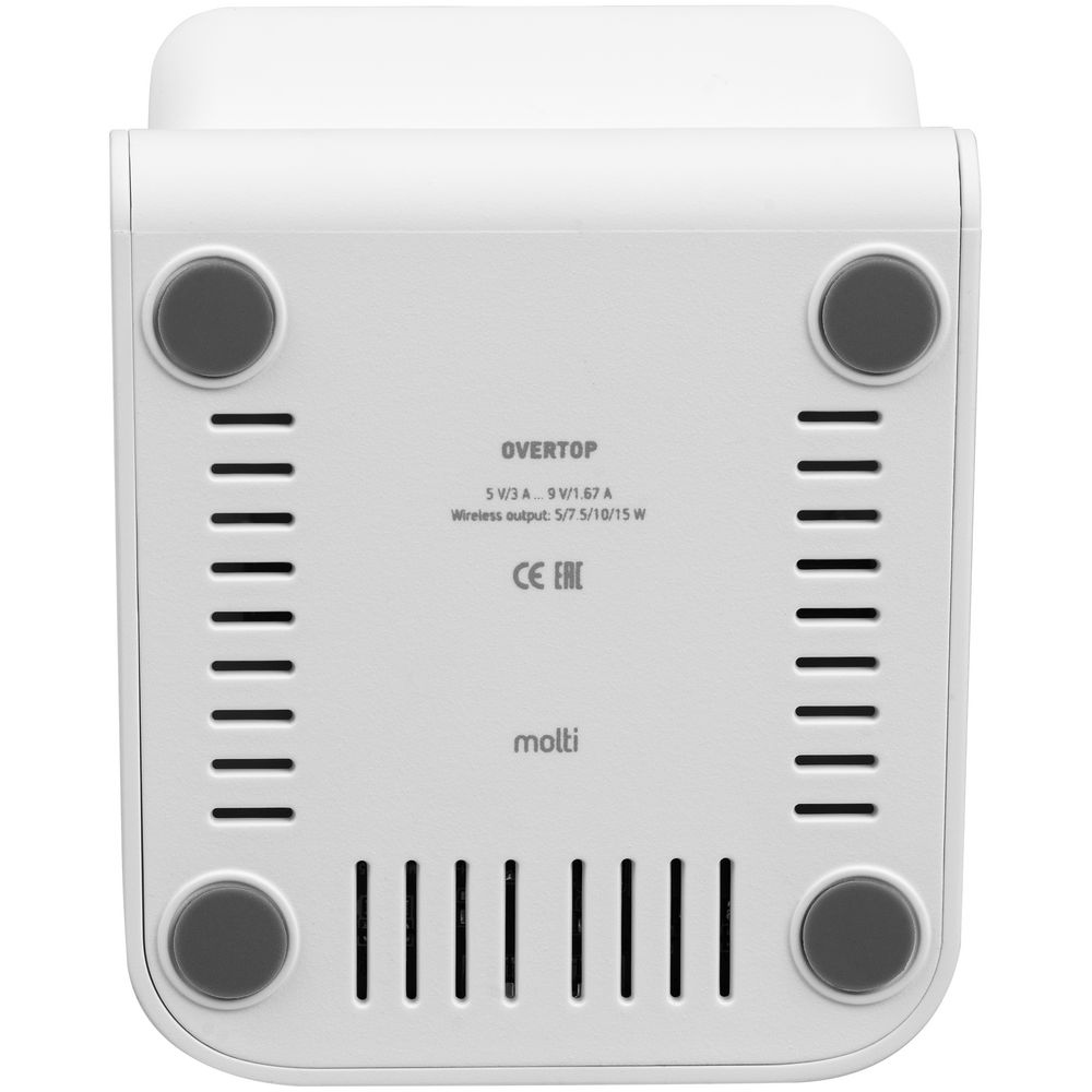 Беспроводное зарядное устройство с быстрой зарядкой Overtop, белое Беспроводное зарядное устройство с быстрой зарядкой Overtop, белое