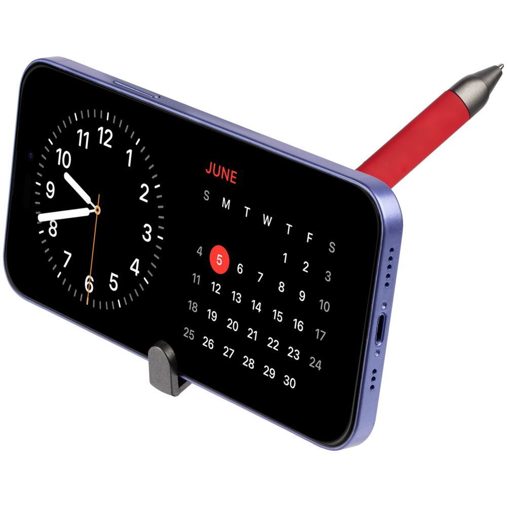 Ручка шариковая Standic с подставкой для телефона, красная Ручка шариковая Standic с подставкой для телефона, красная
