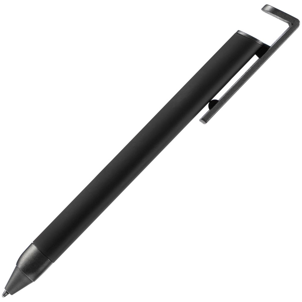 Ручка шариковая Standic с подставкой для телефона, черная Ручка шариковая Standic с подставкой для телефона, черная