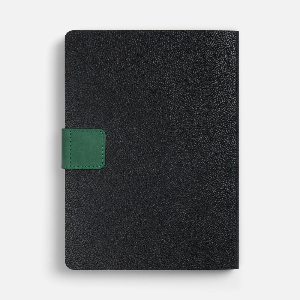 Ежедневник Boom, недатированный, черный с зеленым