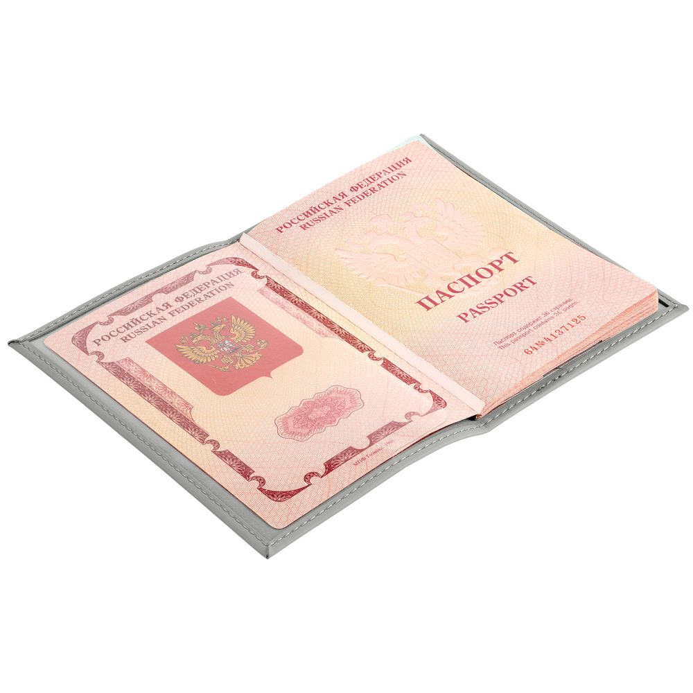 Обложка для паспорта Nubuk, светло-серая Обложка для паспорта Nubuk, светло-серая