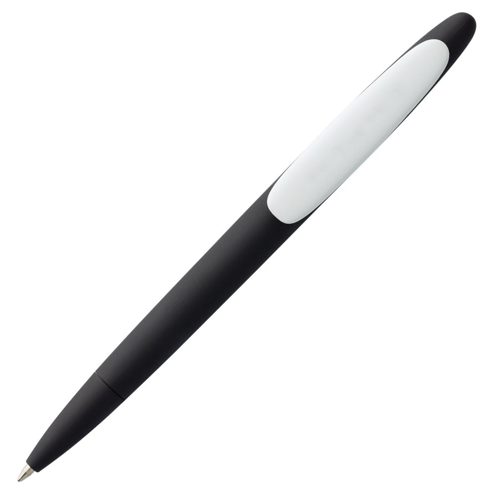 Ручка шариковая Prodir DS5 TRR-P Soft Touch, черная с белым Ручка шариковая Prodir DS5 TRR-P Soft Touch, черная с белым