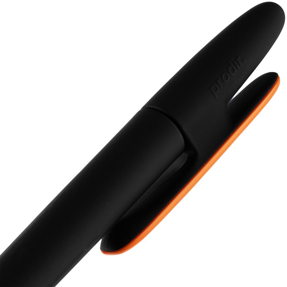 Ручка шариковая Prodir DS5 TRR-P Soft Touch, черная с оранжевым Ручка шариковая Prodir DS5 TRR-P Soft Touch, черная с оранжевым