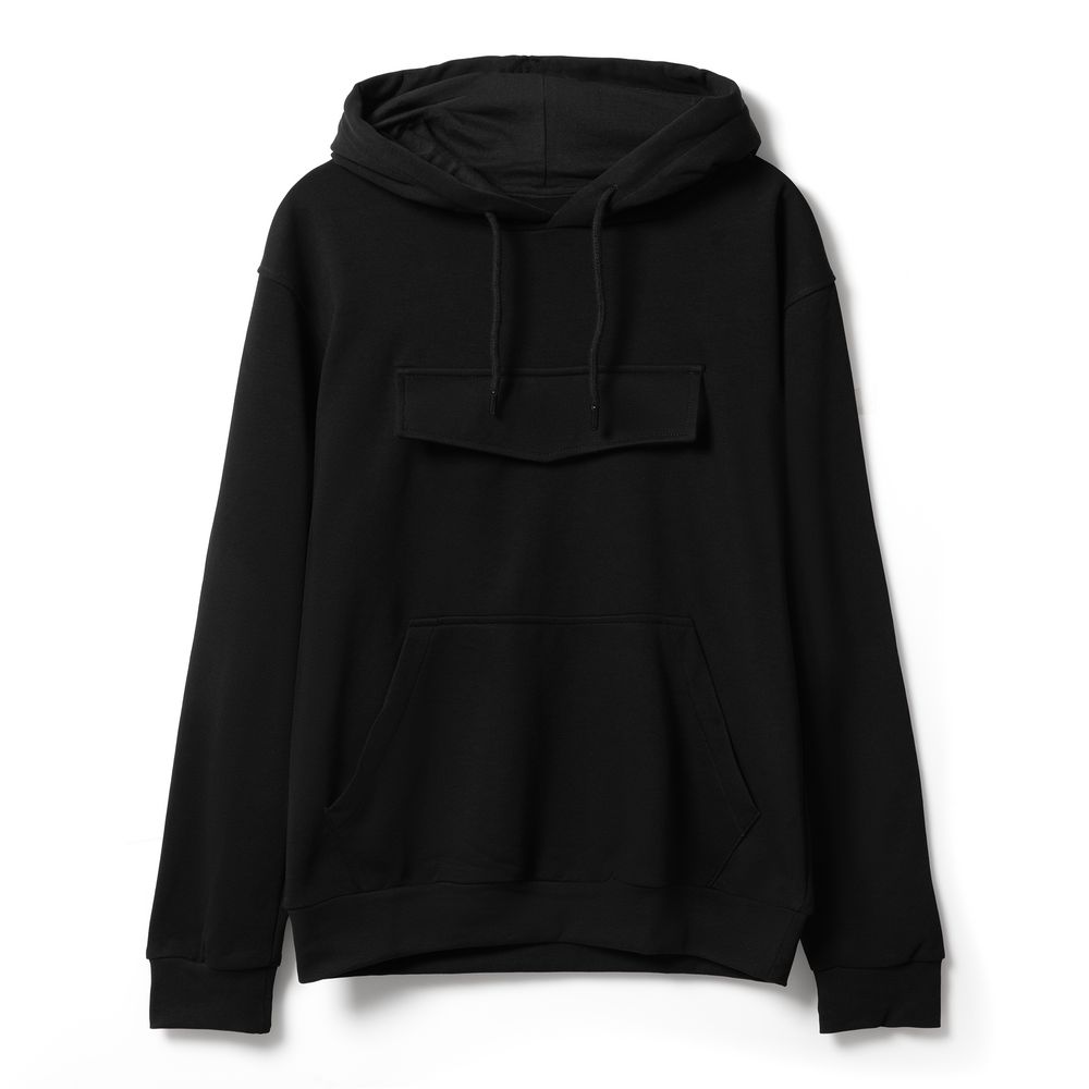 Худи унисекс с карманом на груди Chest Pocket, черное Худи унисекс с карманом на груди Chest Pocket, черное