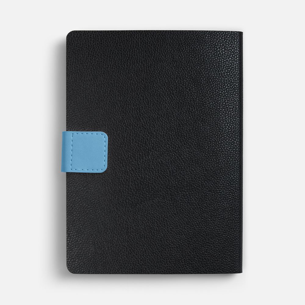 Ежедневник Boom, недатированный, черный с голубым