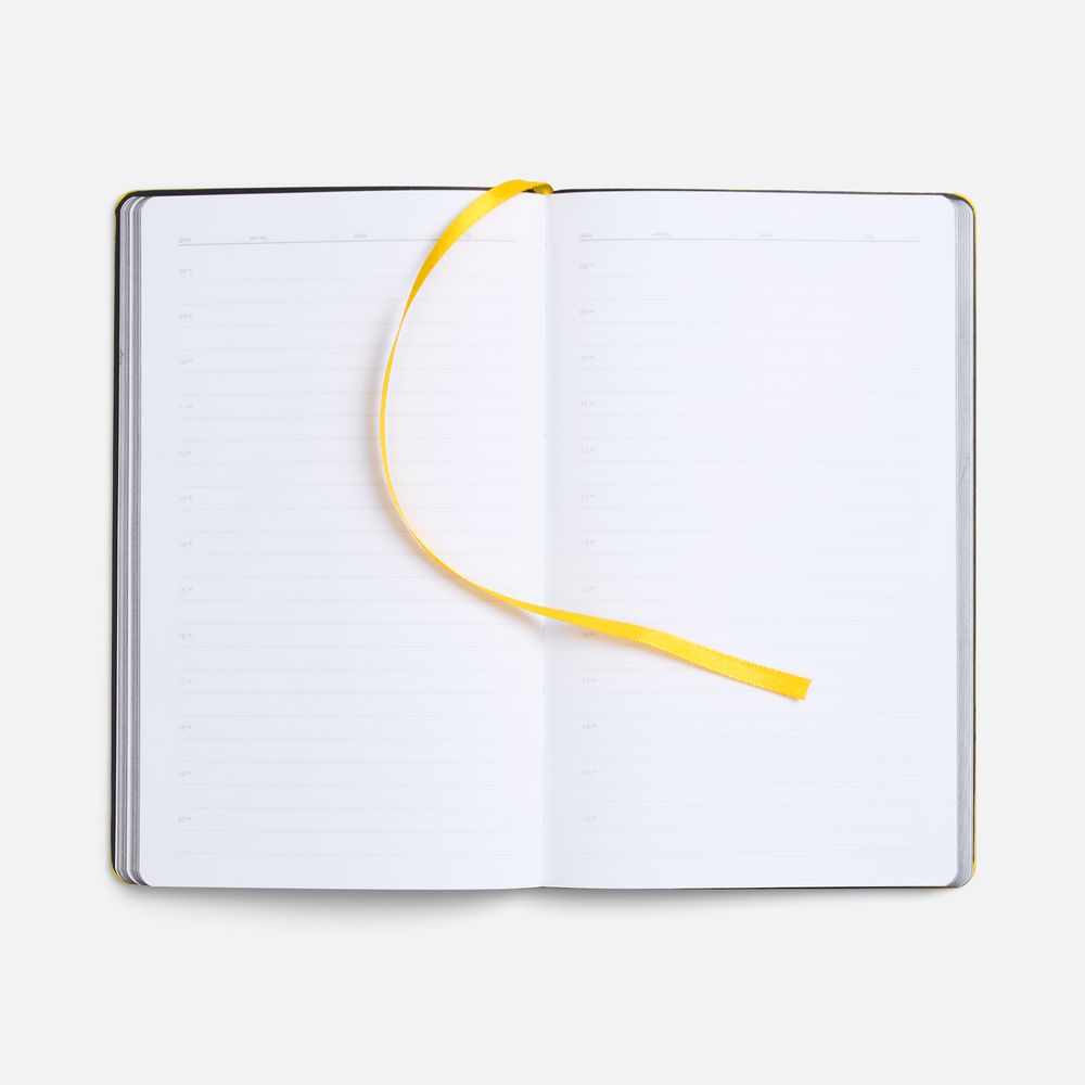 Ежедневник Trait, недатированный, черный с желтым