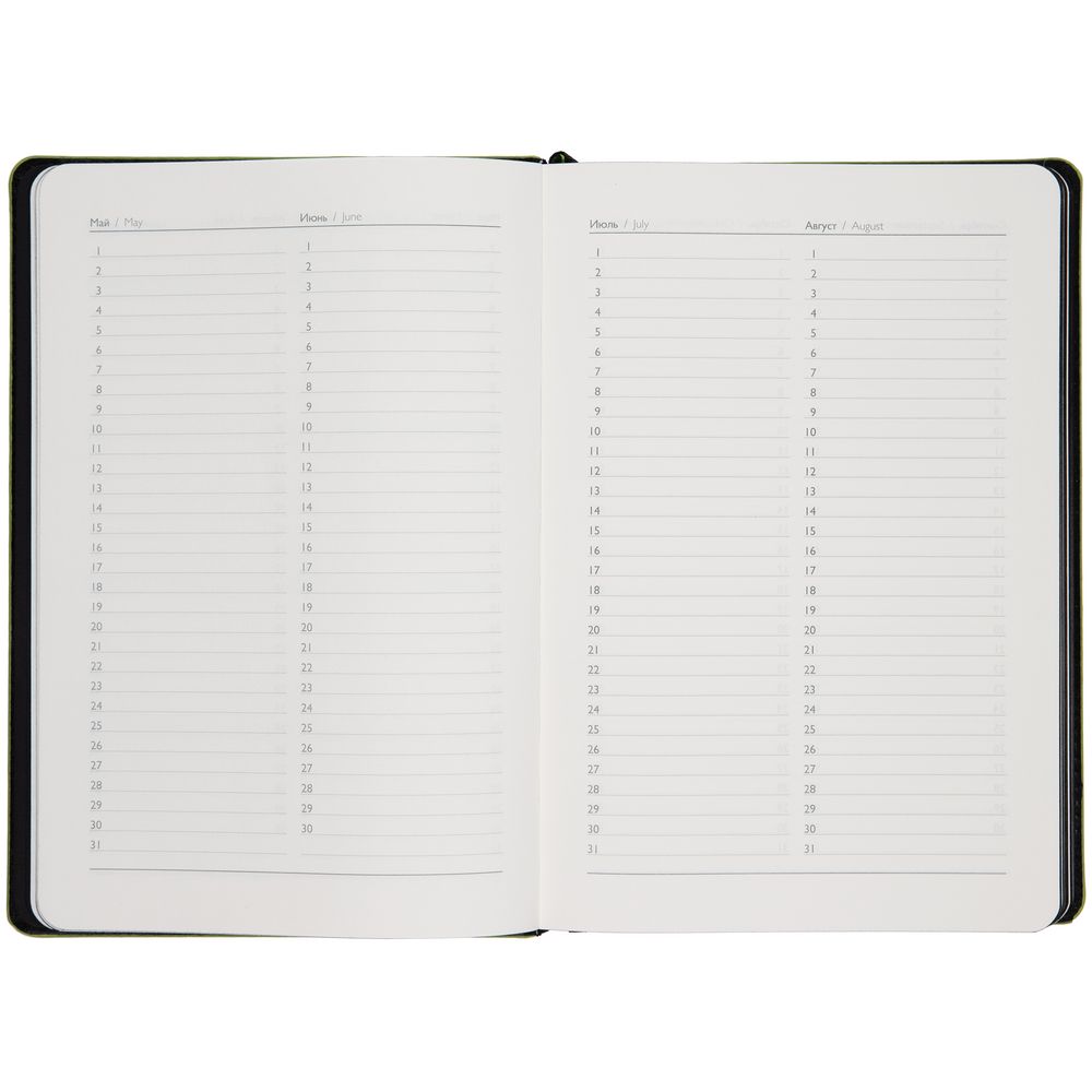 Ежедневник Alanis, недатированный, черный с зеленым