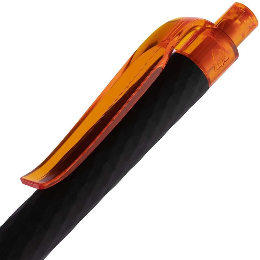 Ручка шариковая Prodir QS01 PRT-P Soft Touch, черная с оранжевым Ручка шариковая Prodir QS01 PRT-P Soft Touch, черная с оранжевым