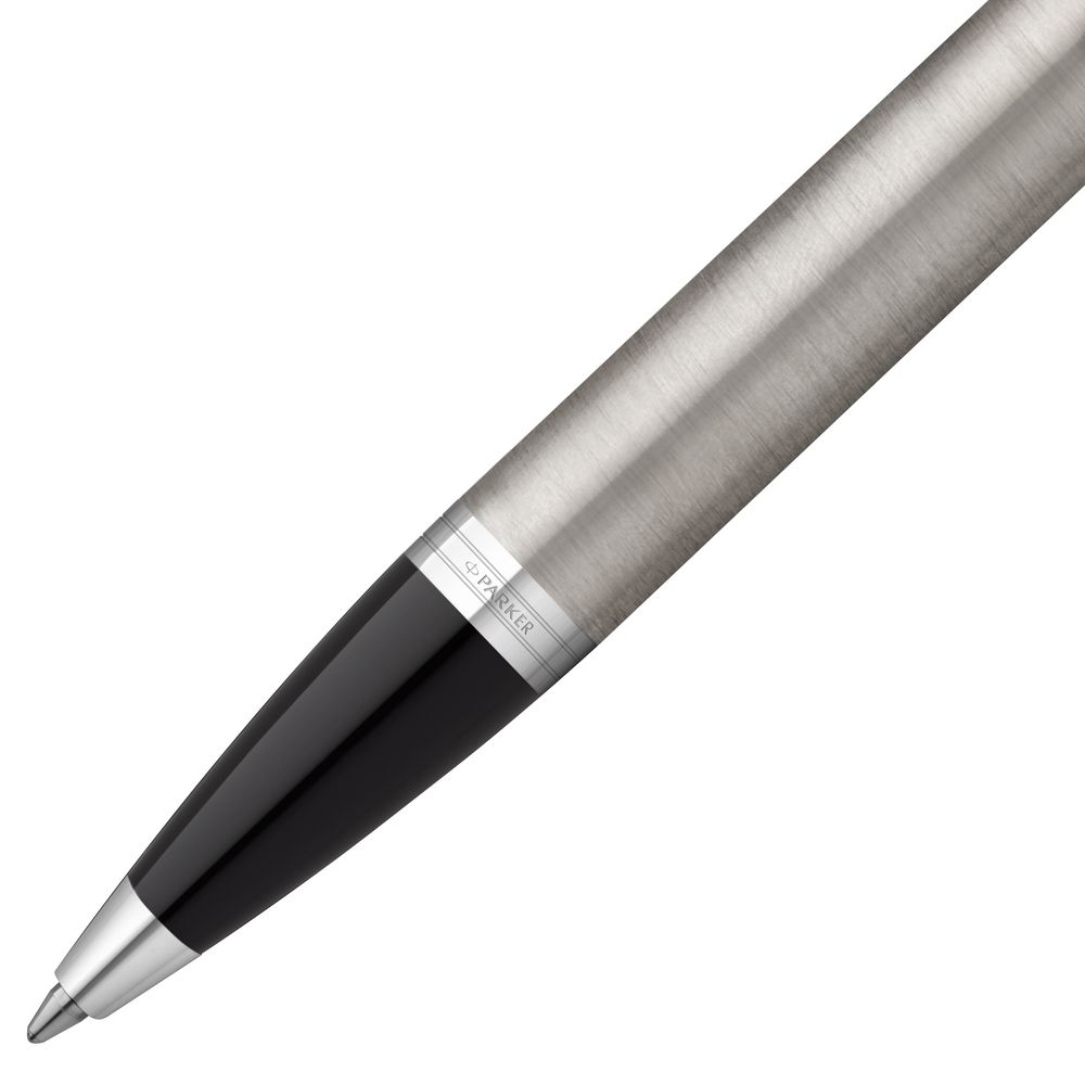 Ручка шариковая Parker IM Essential Stainless Steel CT, серебристая с черным Ручка шариковая Parker IM Essential Stainless Steel CT, серебристая с черным