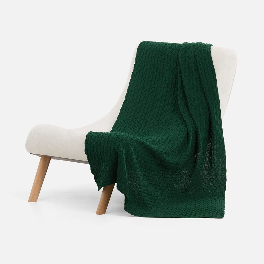 Плед Braidera, темно-зеленый (хвойный)