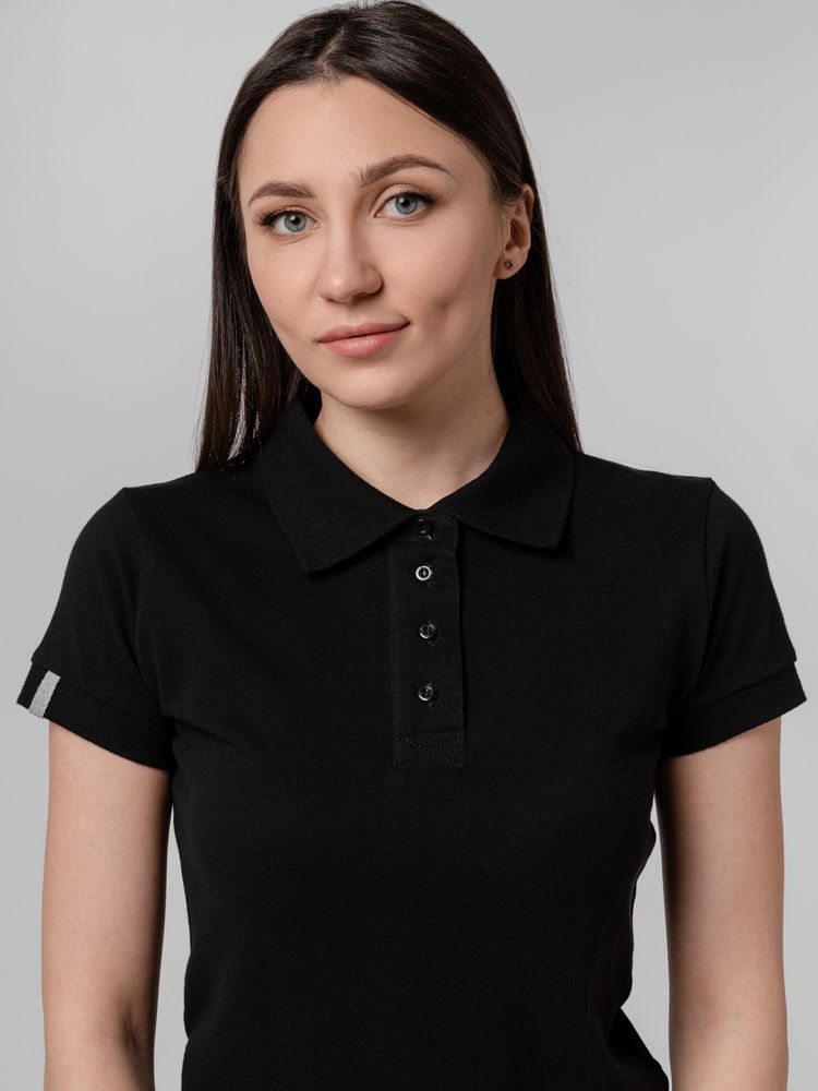 Рубашка поло женская Virma Premium Lady, черная Рубашка поло женская Virma Premium Lady, черная