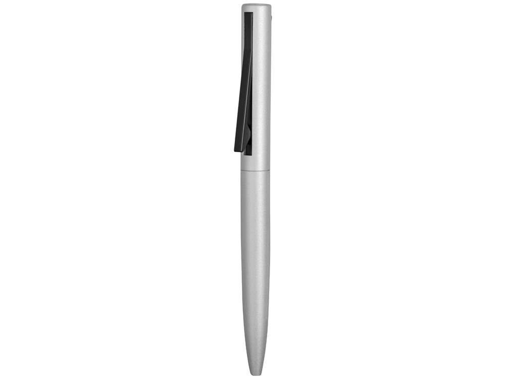 Ручка металлическая шариковая Bevel, серебристый/черный Ручка металлическая шариковая Bevel, серебристый/черный