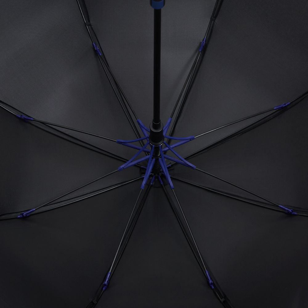 Зонт-трость Hidecolor с цветными спицами, черный с синим