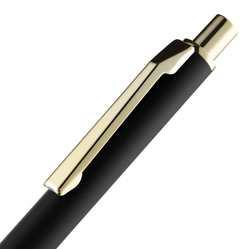 Ручка шариковая Lobby Soft Touch Gold, черная Ручка шариковая Lobby Soft Touch Gold, черная